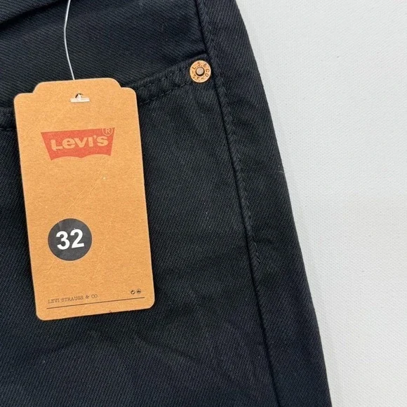 Levi's 501 Straight Leg Jeans Mens 31X32 Black Denim Button Fly Reclaimed NWT - Picture 11 of 16